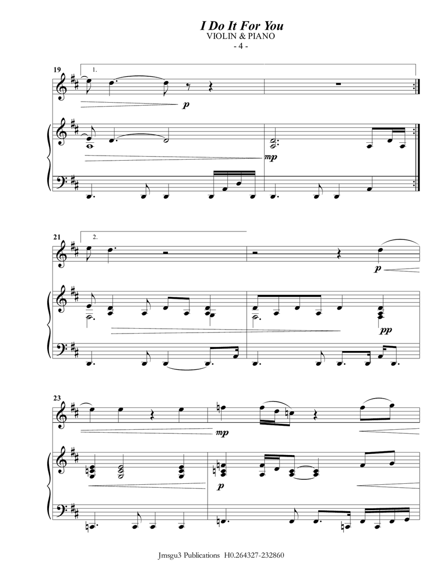 (Everything I Do) I Do It For You Violin Solo scores gallery preview page 4