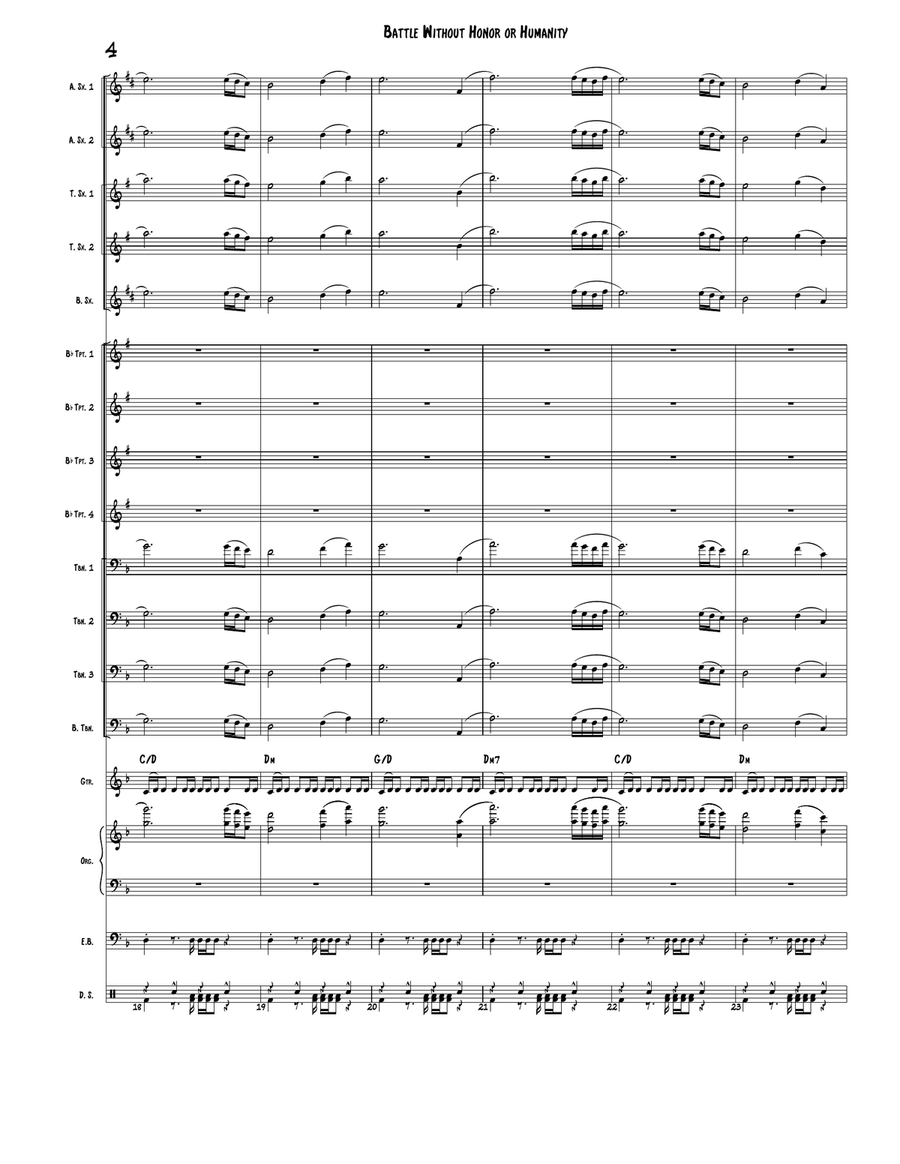 Battle Without Honor Or Humanity Jazz Ensemble scores gallery preview page 4