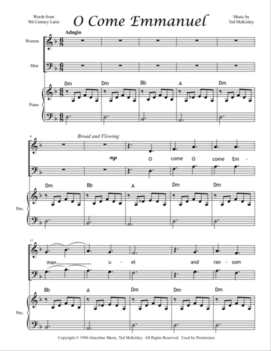 O Come Emmanuel 2 Part 3-Part scores gallery preview page 2