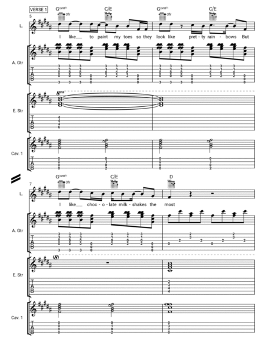Lollipop Rainbow Acoustic Guitar scores gallery preview page 3