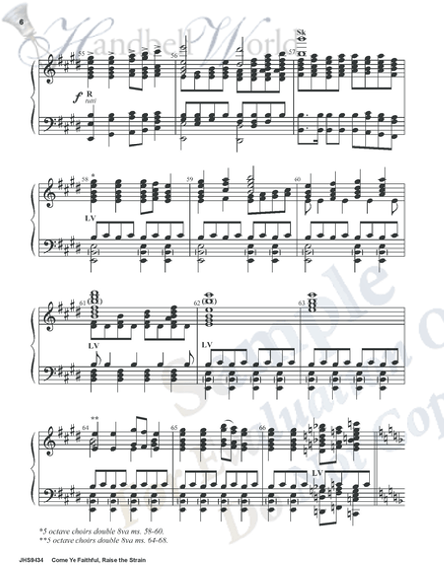 Come Ye Faithful Raise the Strain 5-Octaves scores gallery preview page 6