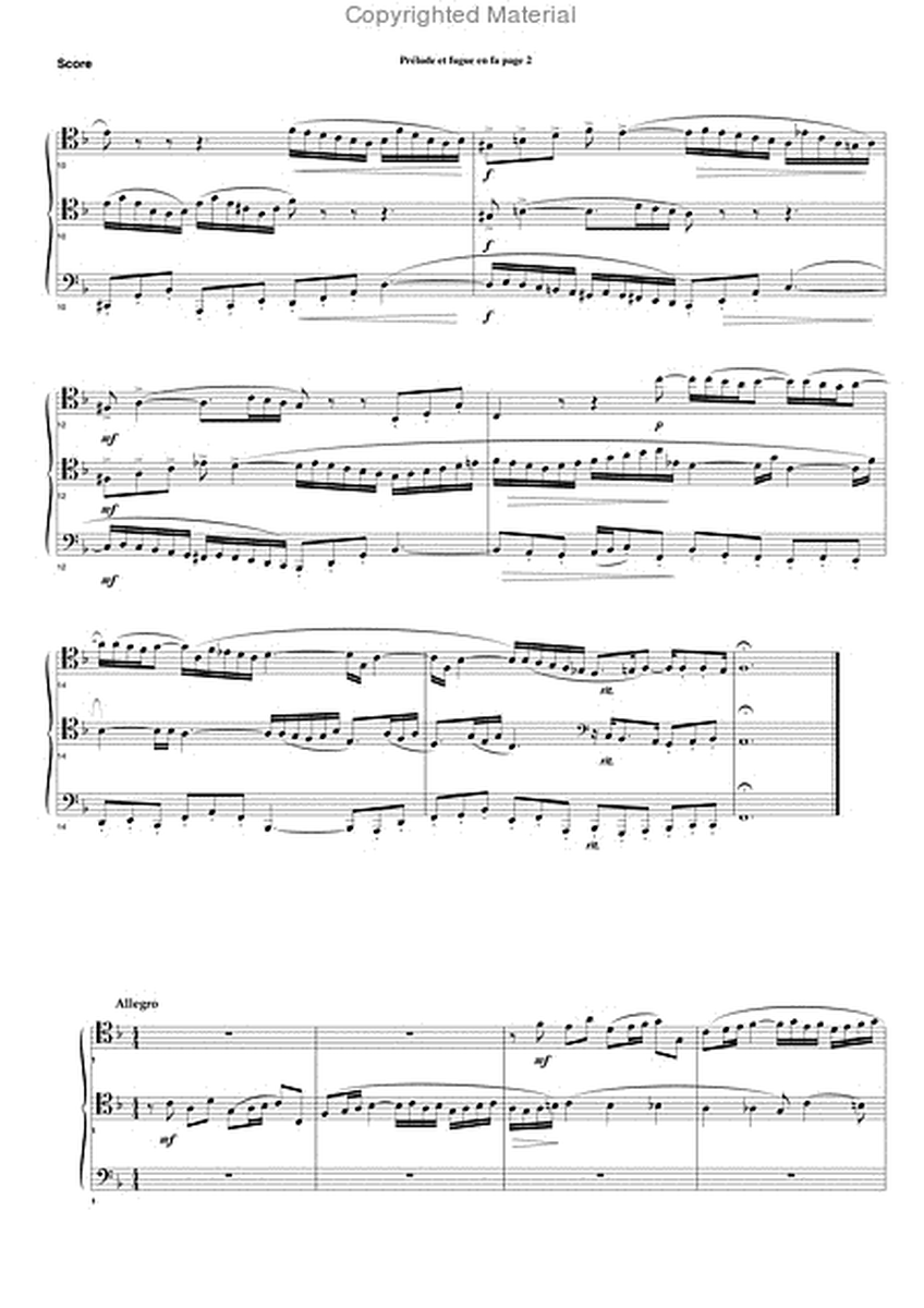 Prelude et fugue en fa mineur (2 trombones tenors et 1 trombone basse)