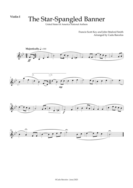 The Star-Spangled Banner - EUA Hymn (Strings Quintet) Piano and chords image number null