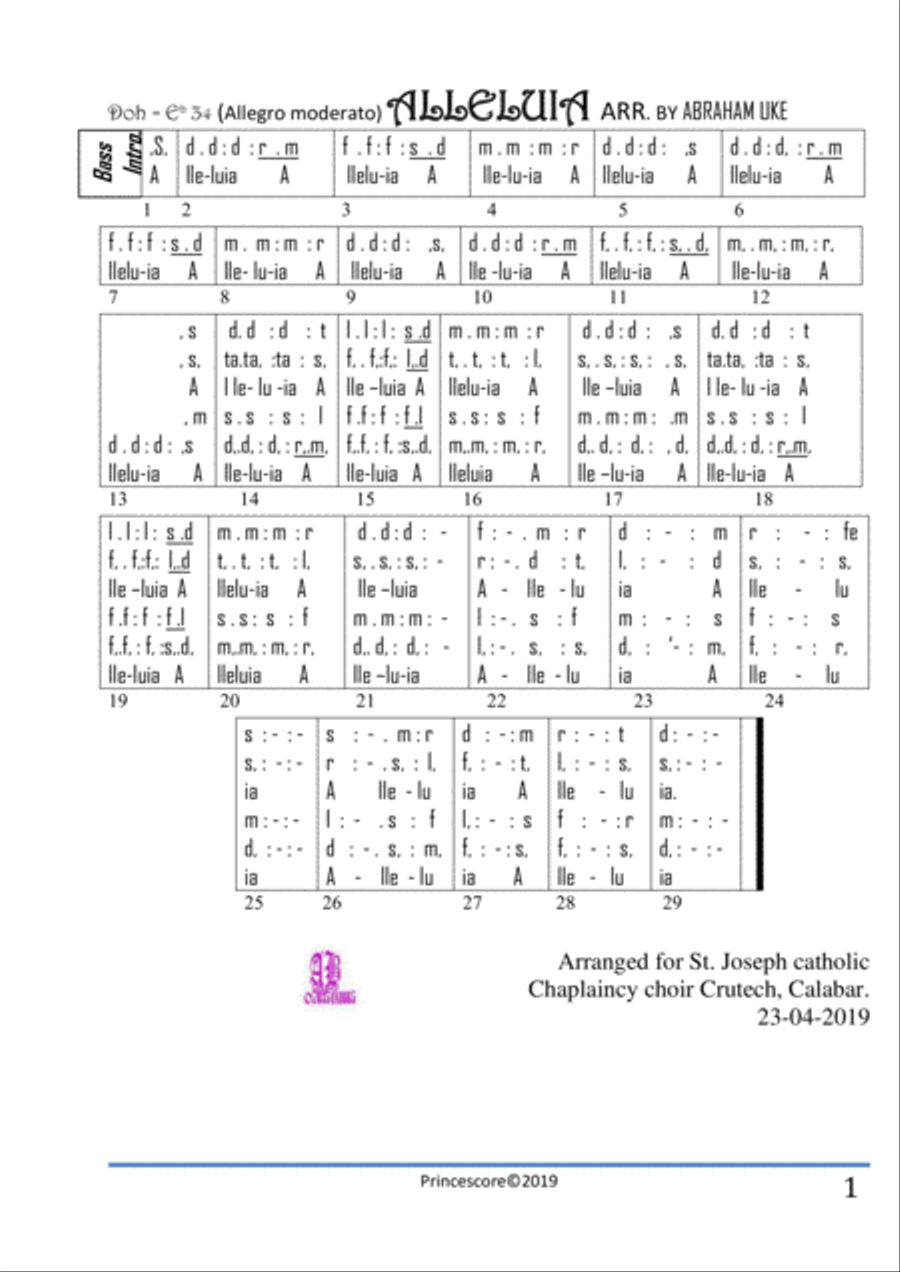 gospel accalamation Small Ensemble scores gallery preview page 1
