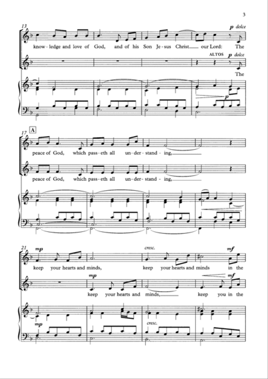 The Peace of God SSA scores gallery preview page 3
