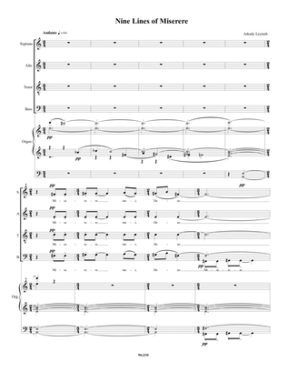 Arkady Leytush - 'Nine Lines of Miserere' for SATB Choir and Organ