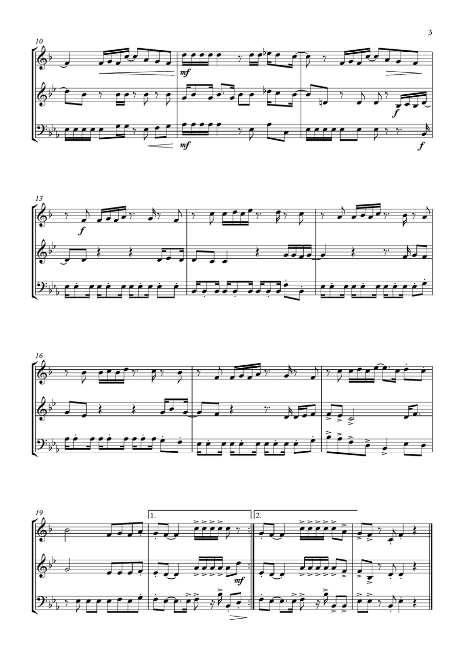 Three Little Birds Brass Ensemble scores gallery preview page 3