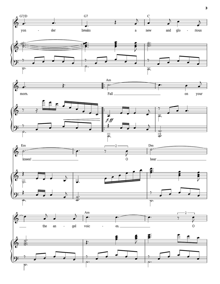 O Holy Night O Holy Night Piano, Vocal scores gallery preview page 3