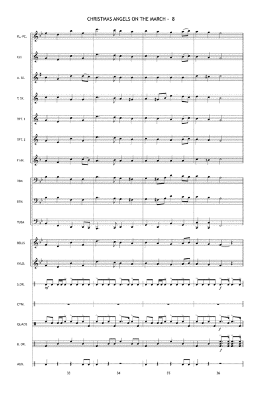 Christmas Angels on the March Marching Band scores gallery preview page 9