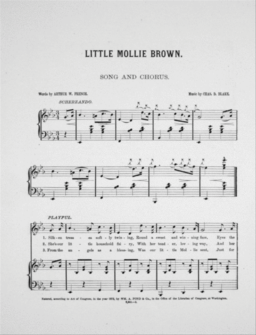 Little Mollie Brown. Song and Chorus 4-Part scores gallery preview page 2