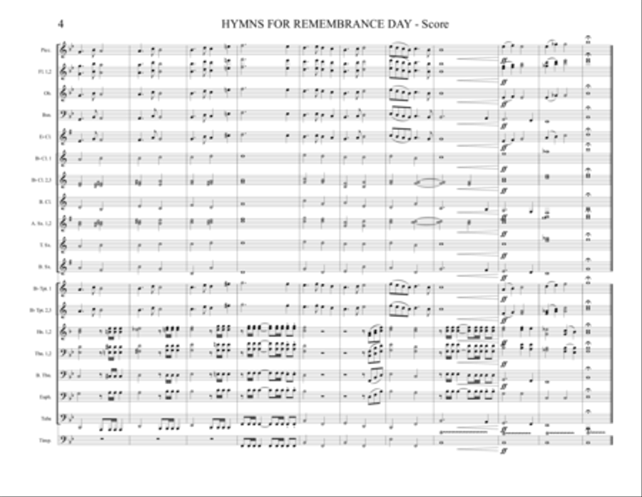 Hymns for Remembrance Day Marching Band scores gallery preview page 5