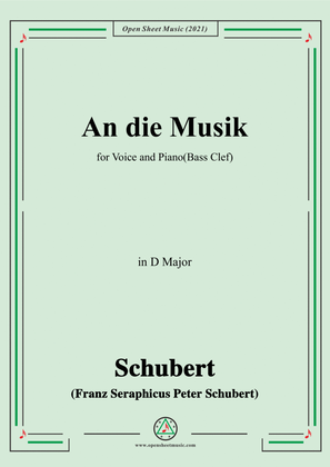 Book cover for Schubert-An die Musik in D Major(Bass Clef)