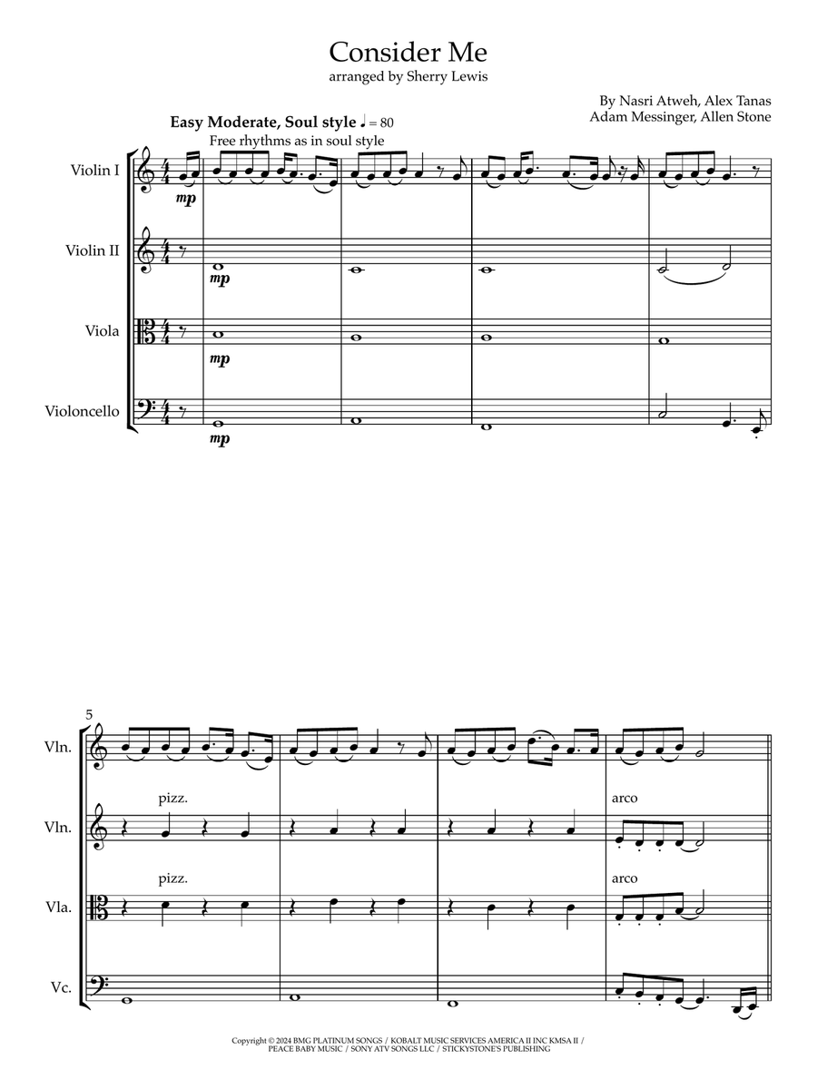 Consider Me String Quartet scores gallery preview page 3