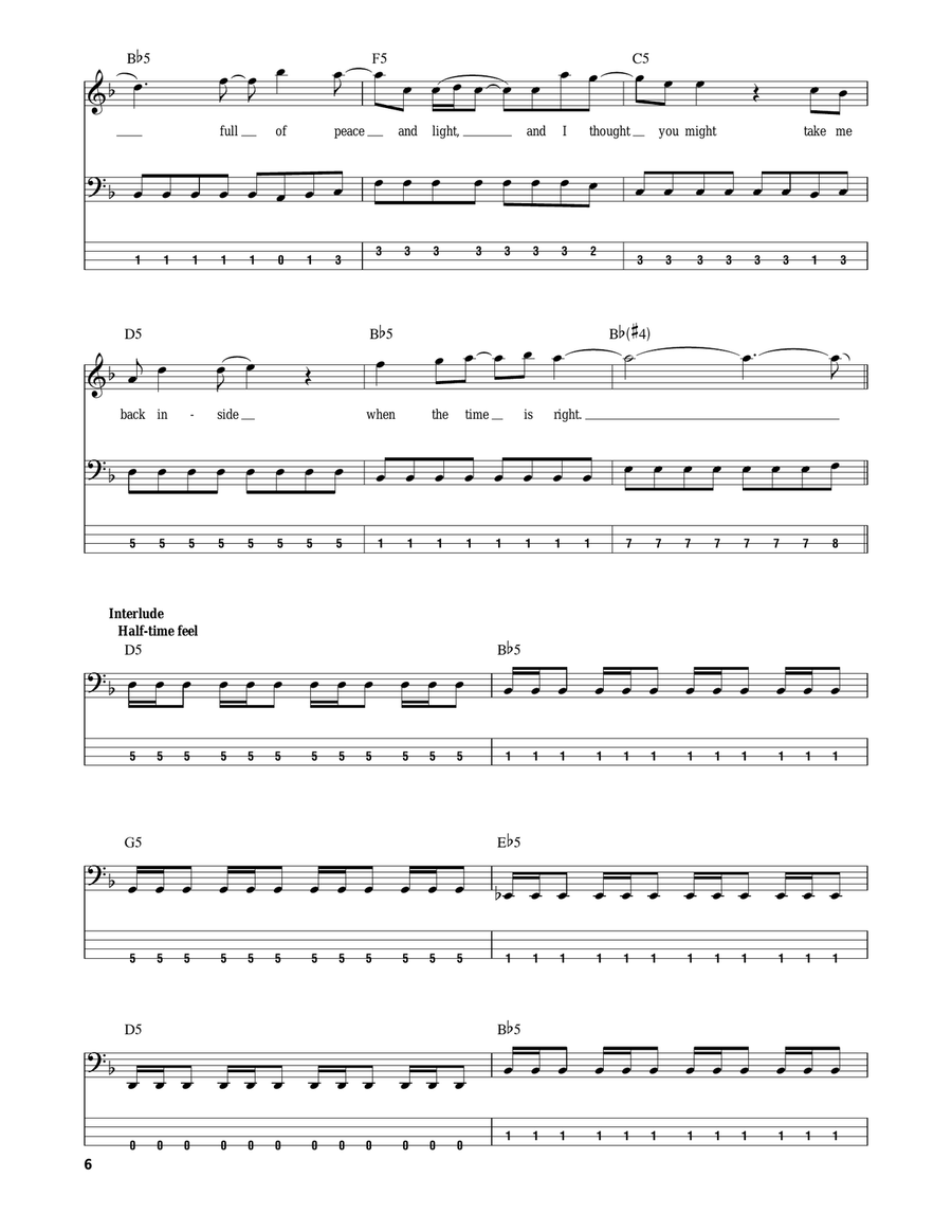 Afterlife Afterlife Bass Guitar Tablature scores gallery preview page 6