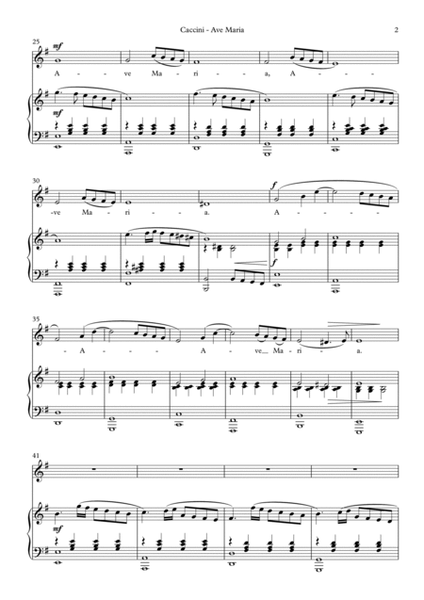 Ave Maria (Caccini) (Medium voice, Piano) image number null
