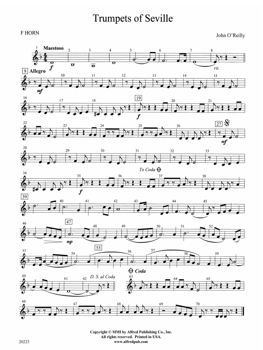 Trumpets of Seville: 1st F Horn
