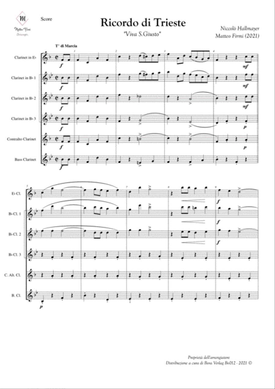 Ricordo di Trieste Woodwind Ensemble scores gallery preview page 5