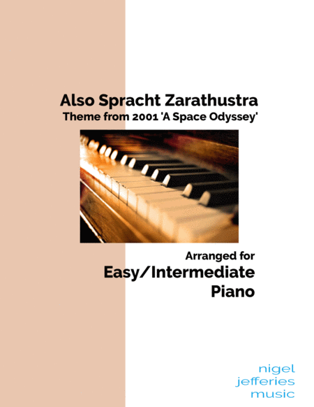 Also Spracht Zarathustra (theme from 2001 'A Space Odyssey') arranged for easy/intermediate piano image number null
