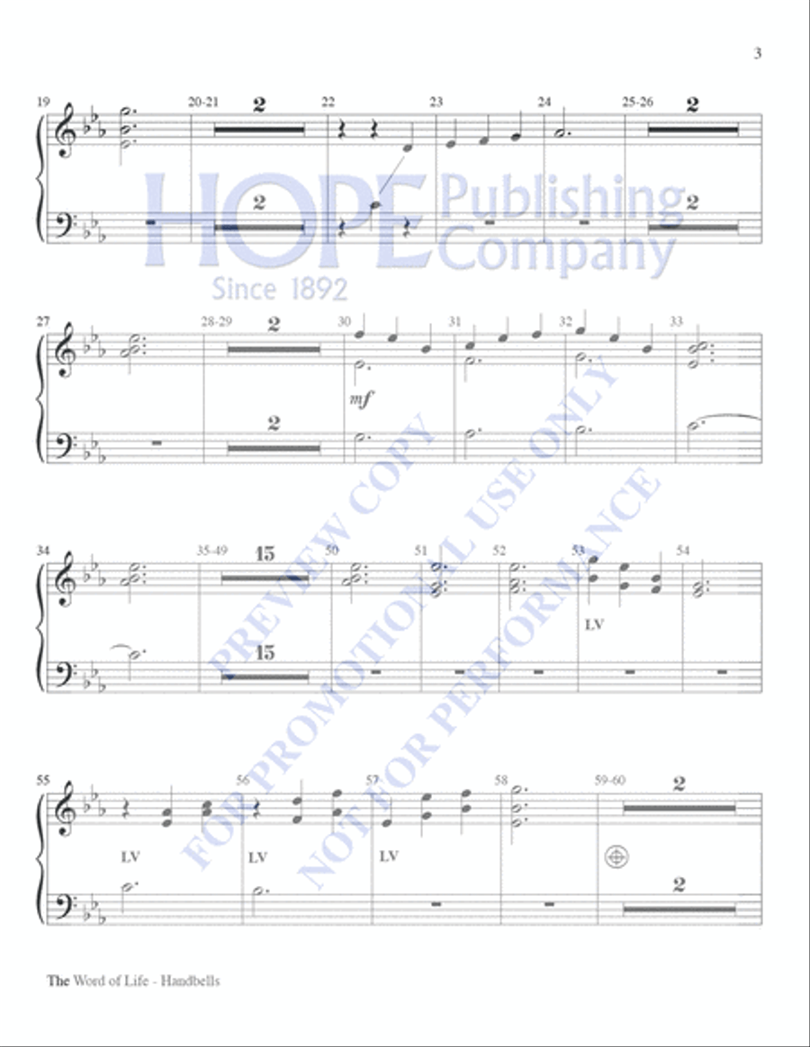 Word of Life, The-Handbell Part Choir scores gallery preview page 3