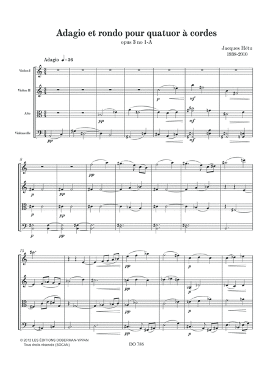Adagio et rondo pour quatuor à cordes, opus 3 no 1-A String Quartet scores gallery preview page 3