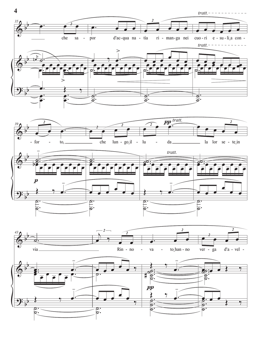 PIZZETTI: I pastori (transposed to G minor) Piano, Vocal scores gallery preview page 5