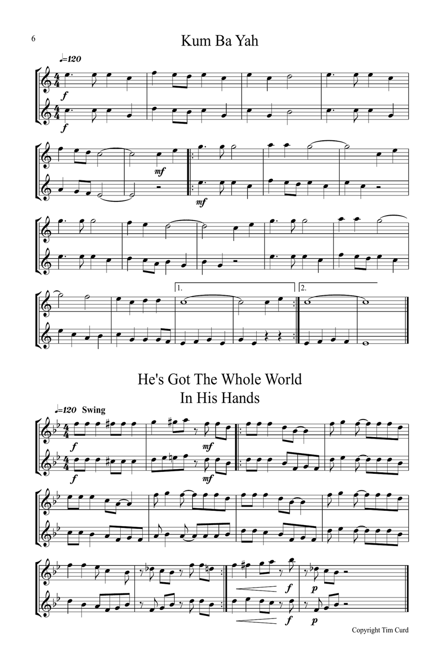 9 Spirituals, Duets For Flute Flute Duet scores gallery preview page 6