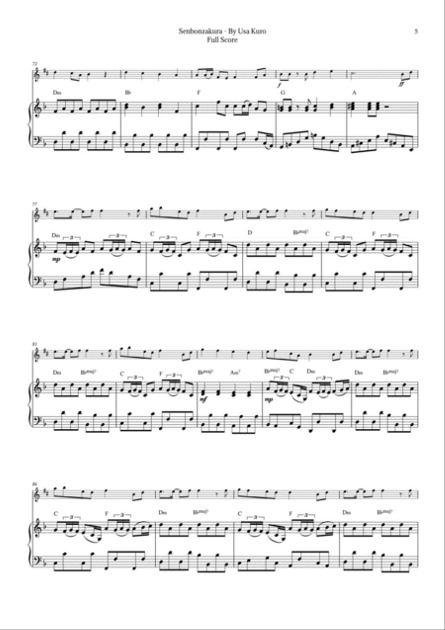 Senbonzakura Chamber Music scores gallery preview page 5