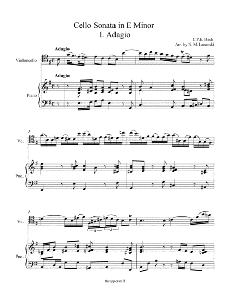 Cello Sonata in E Minor I. Adagio