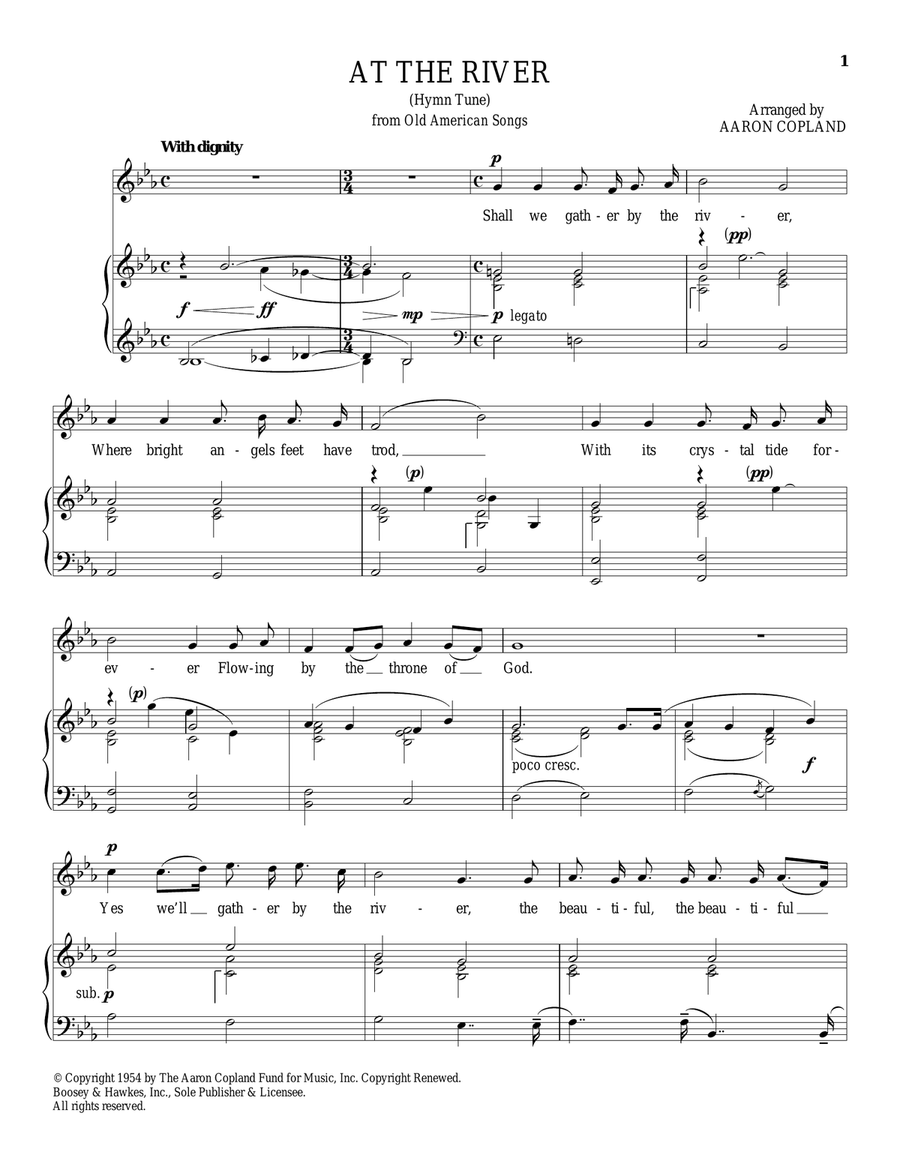 At The River Piano, Vocal scores gallery preview page 1