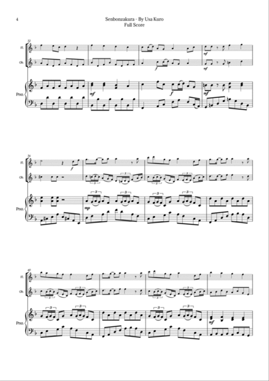 Senbonzakura Woodwind Duet scores gallery preview page 4