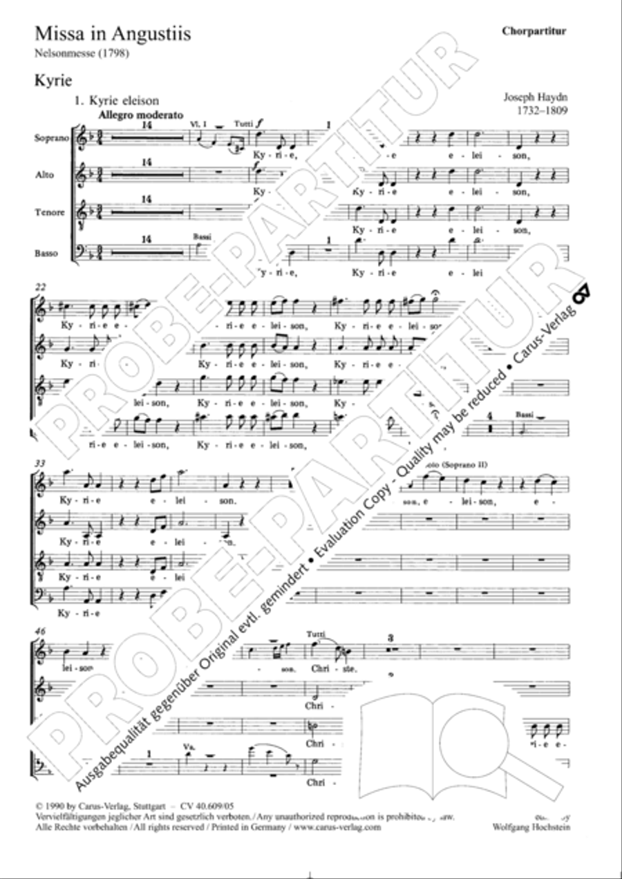 Missa in Angustiis 4-Part scores gallery preview page 2