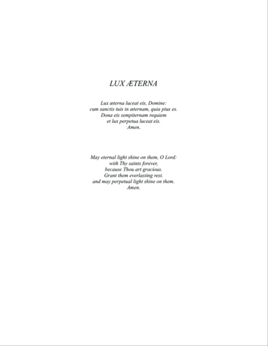 Lux Aeterna from Requiem Lux Aeterna from Requiem 4-Part scores gallery preview page 2