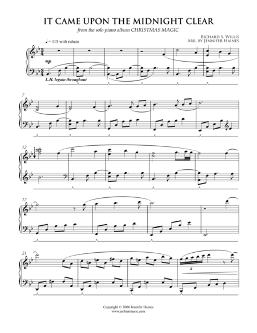 It Came Upon The Midnight Clear Piano Solo scores gallery preview page 1