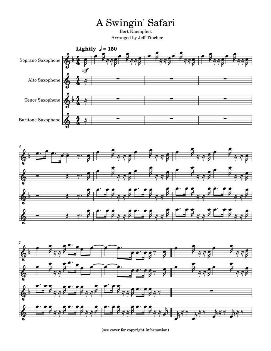 A Swingin' Safari Saxophone Quartet scores gallery preview page 2