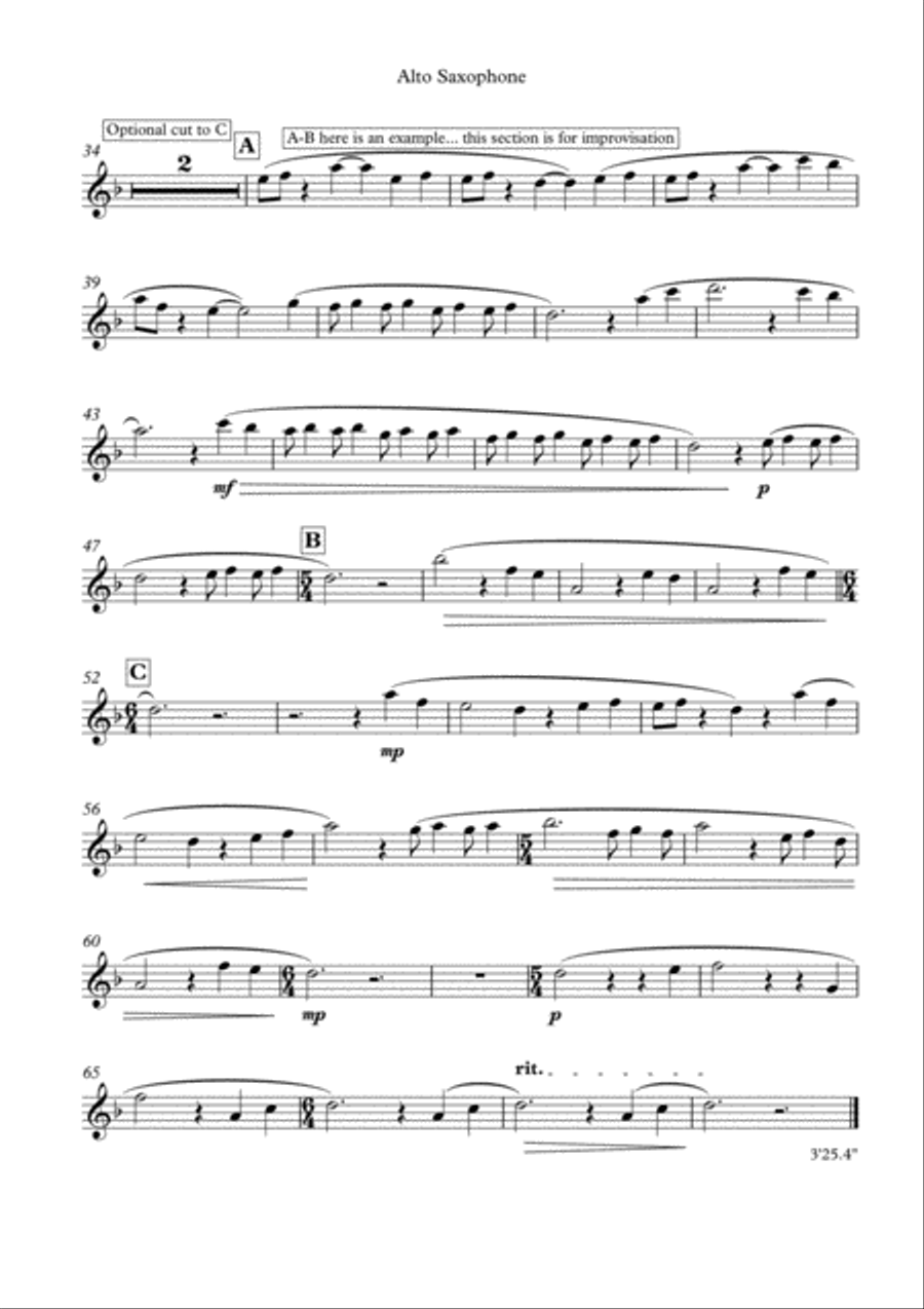 Self Isolation Blues for Alto Sax and Piano from the Corona Suite by Simon Peberdy Alto Saxophone scores gallery preview page 3
