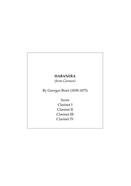 Habanera from Carmen for clarinet quartet image number null