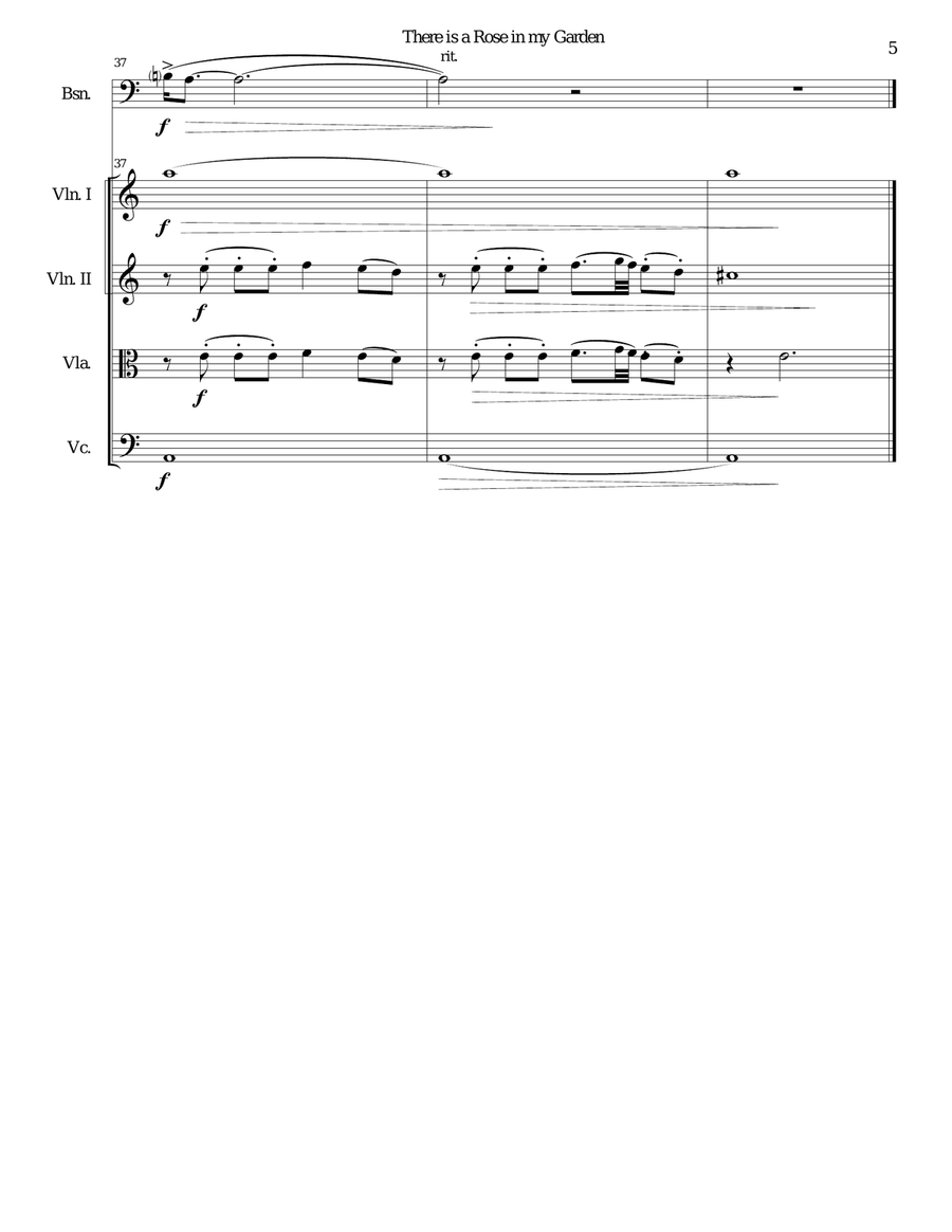 There is a Rose in my Garden for bassoon and strings Chamber Orchestra scores gallery preview page 5