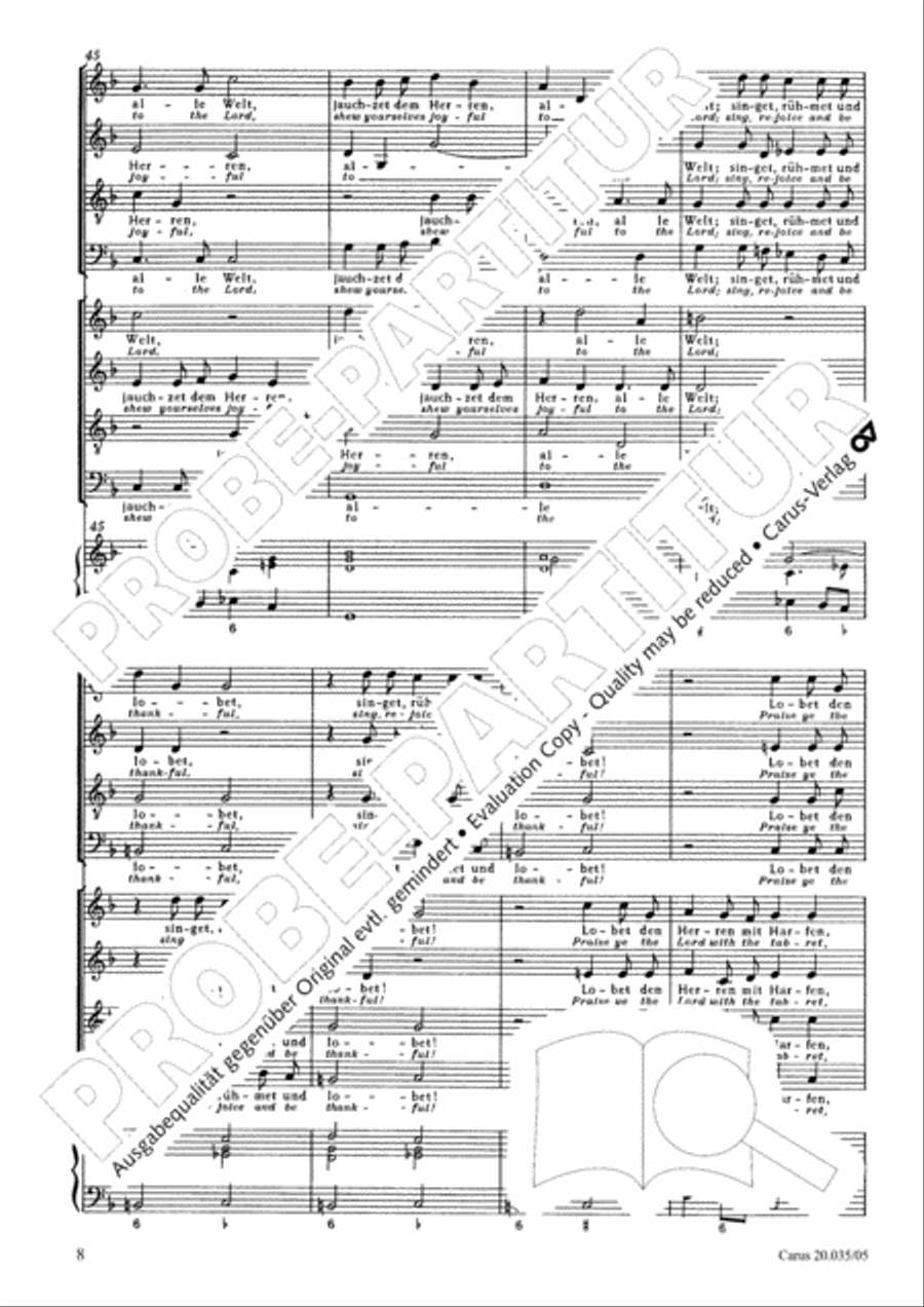 Sing to the Lord a new song (Singet dem Herrn ein neues Lied) 4-Part scores gallery preview page 9