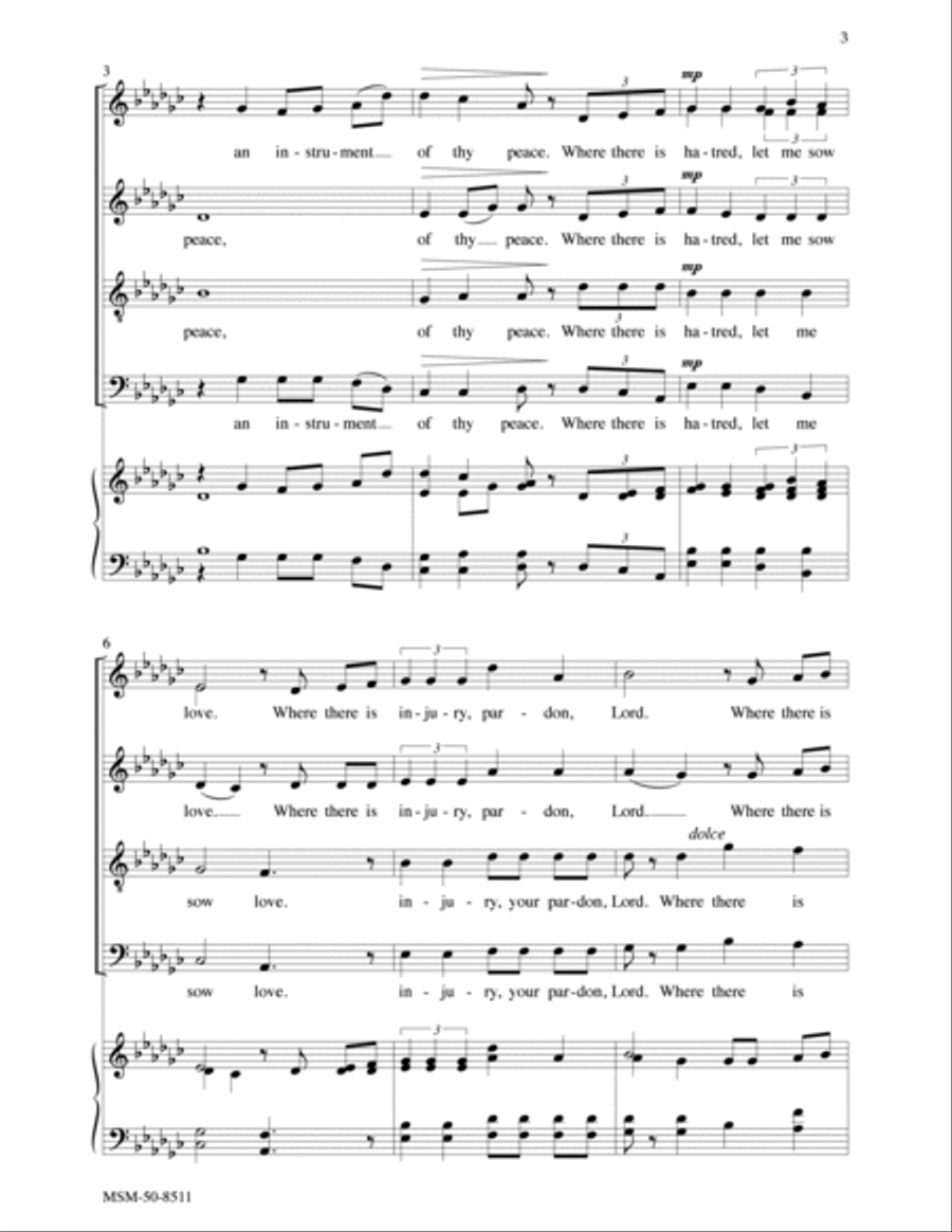 A Prayer for Peace Lord, Make Me an Instrument of Thy Peace 4-Part scores gallery preview page 2