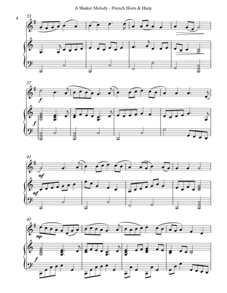 A Shaker Melody, Duet for French Horn & Harp image number null