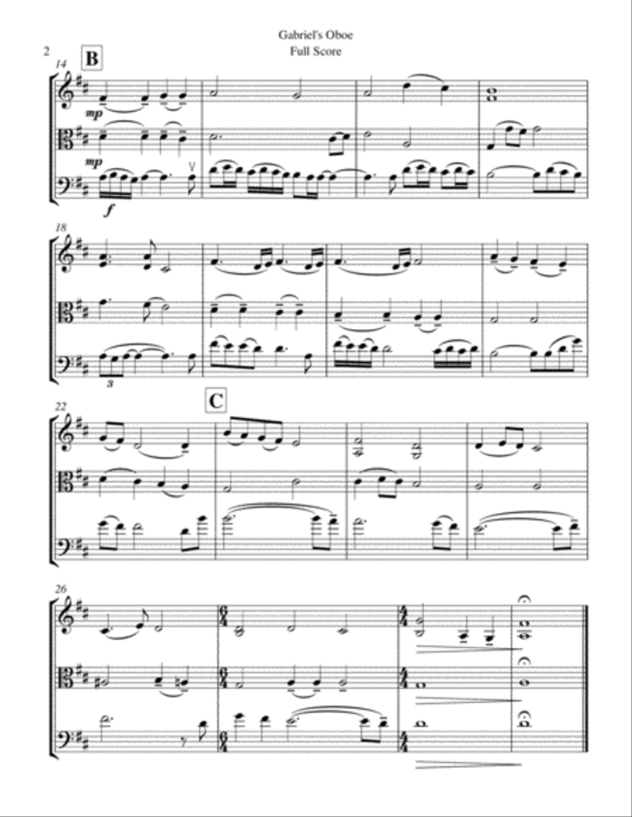 Gabriel's Oboe Gabriel's Oboe Small Ensemble scores gallery preview page 3