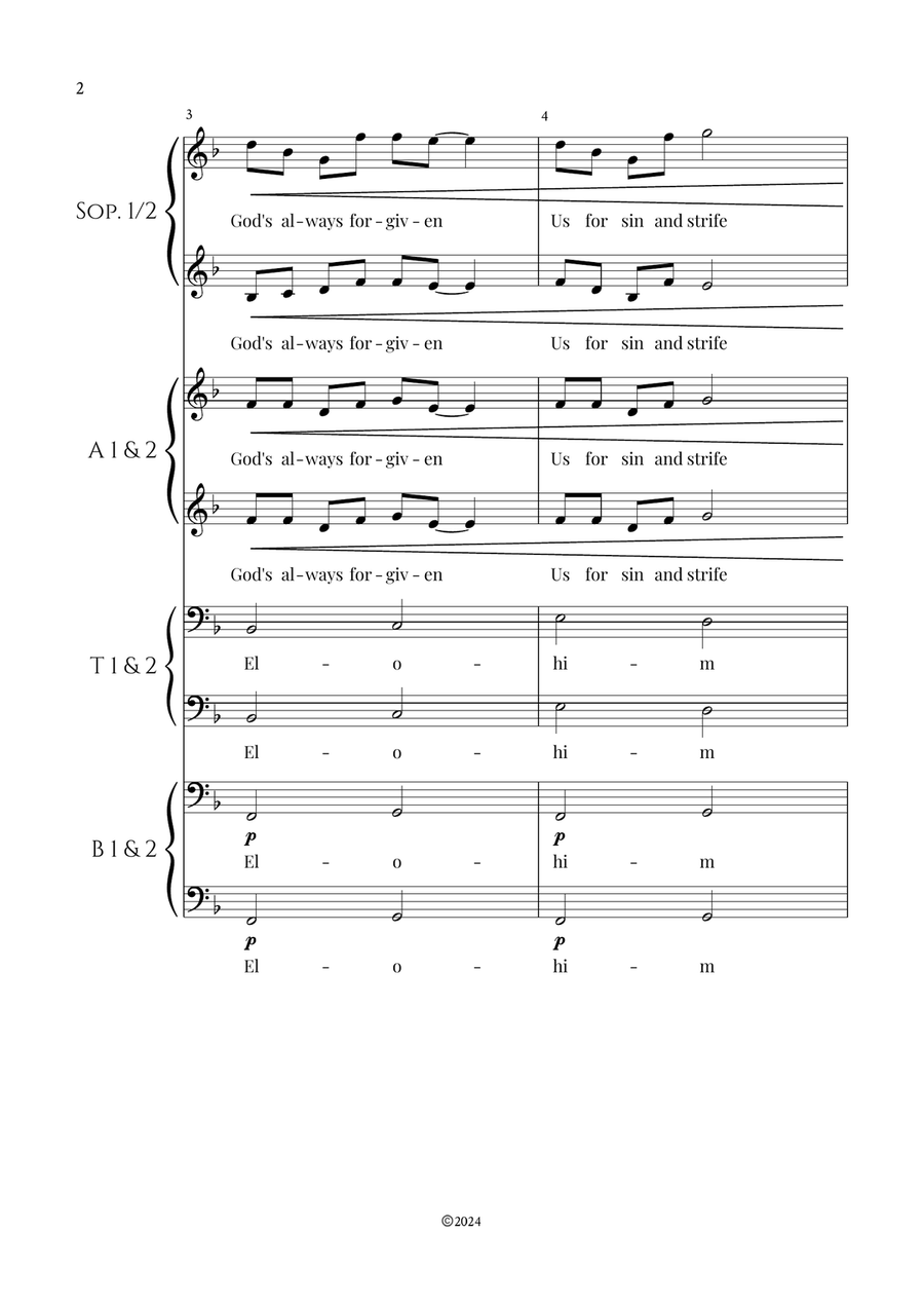 His Hand On Us Divisi scores gallery preview page 2