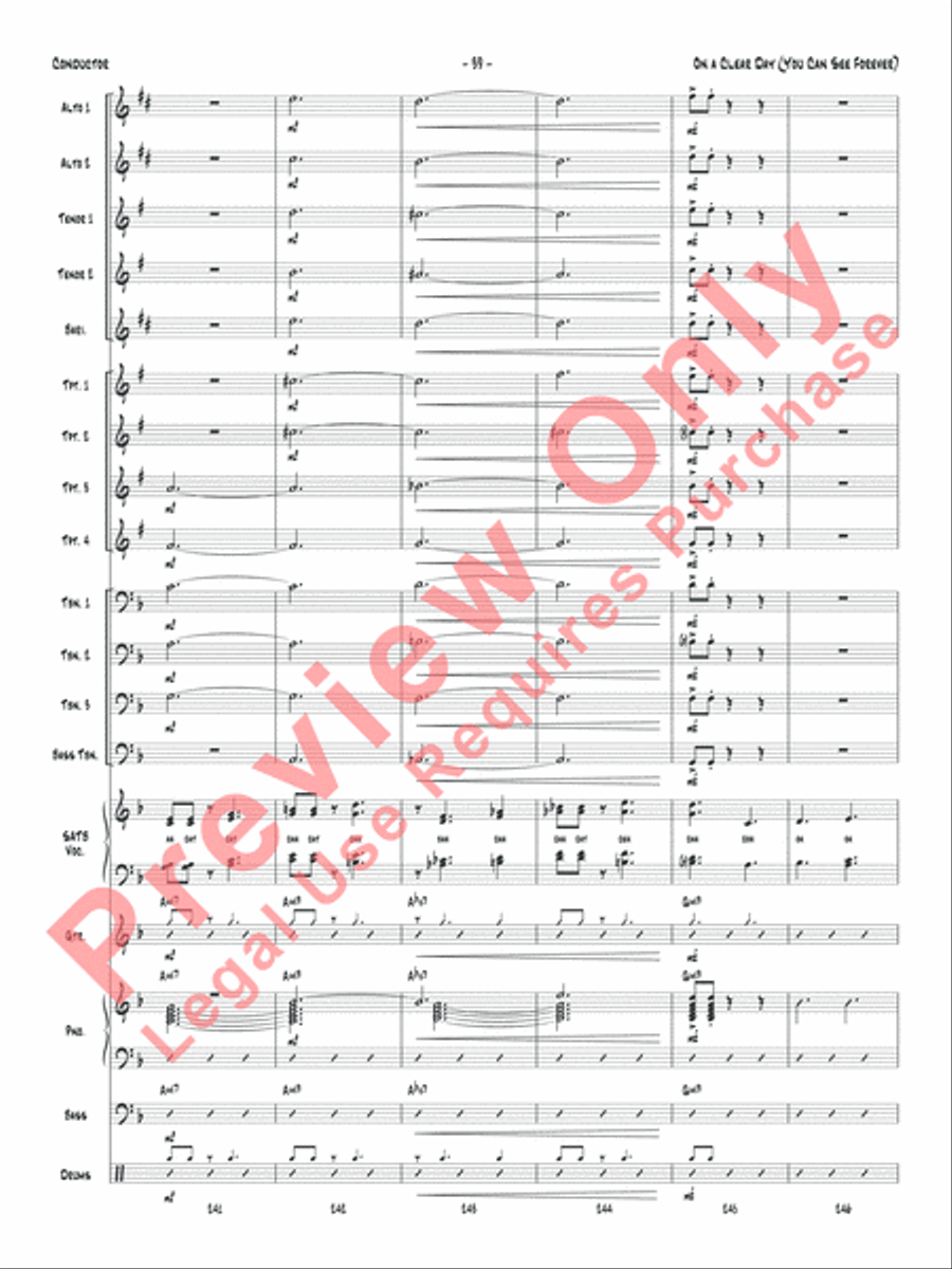 On a Clear Day (You Can See Forever) Jazz Ensemble scores gallery preview page 42