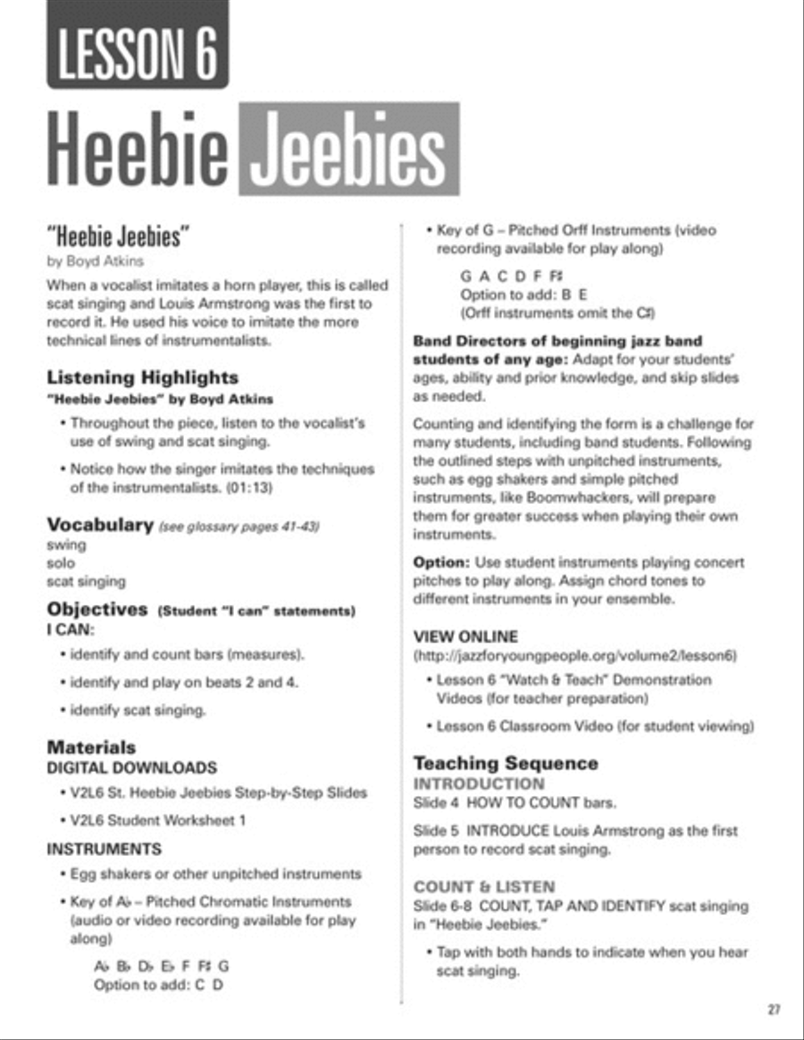 Jazz for Young People, Vol. 2, a Teacher's Resouce Guide To Choir scores gallery preview page 4