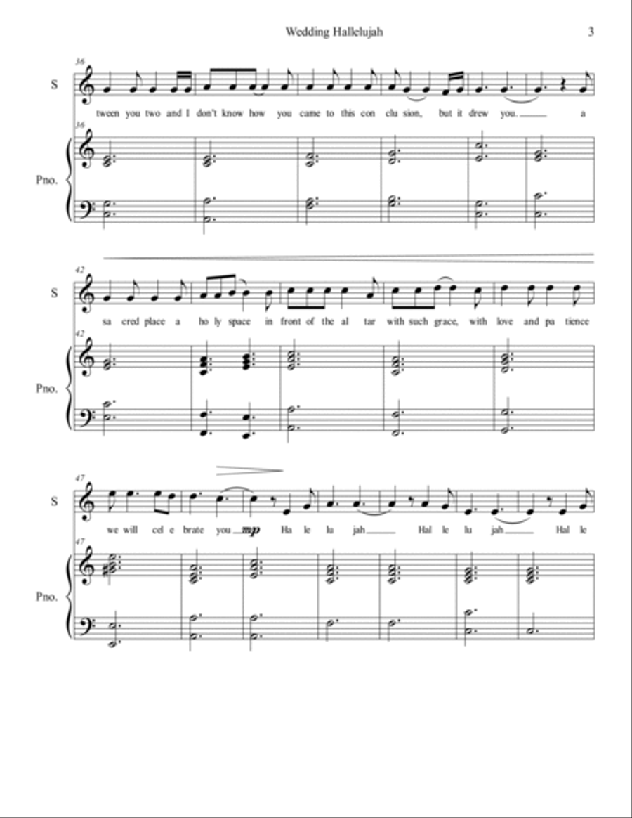 Hallelujah Piano, Vocal, Guitar scores gallery preview page 3