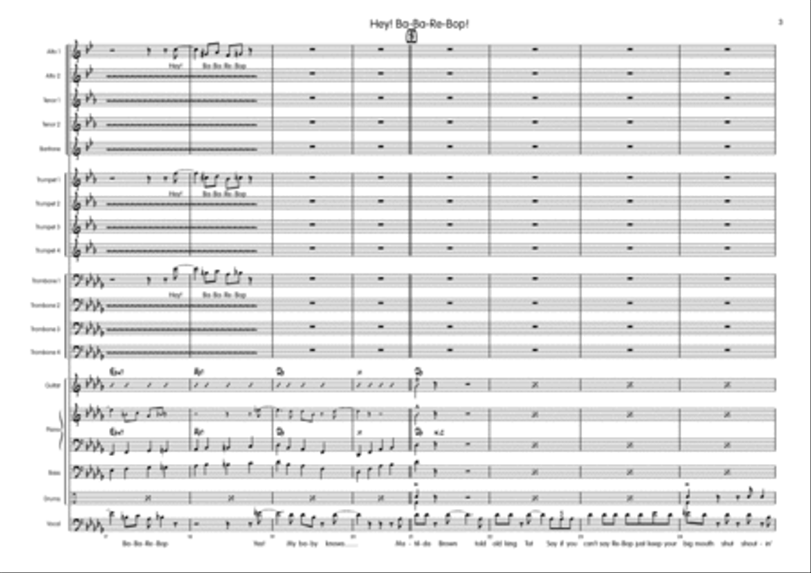 Hey Ba Ba Re Bop Hey Ba Ba Re Bop Big Band scores gallery preview page 4