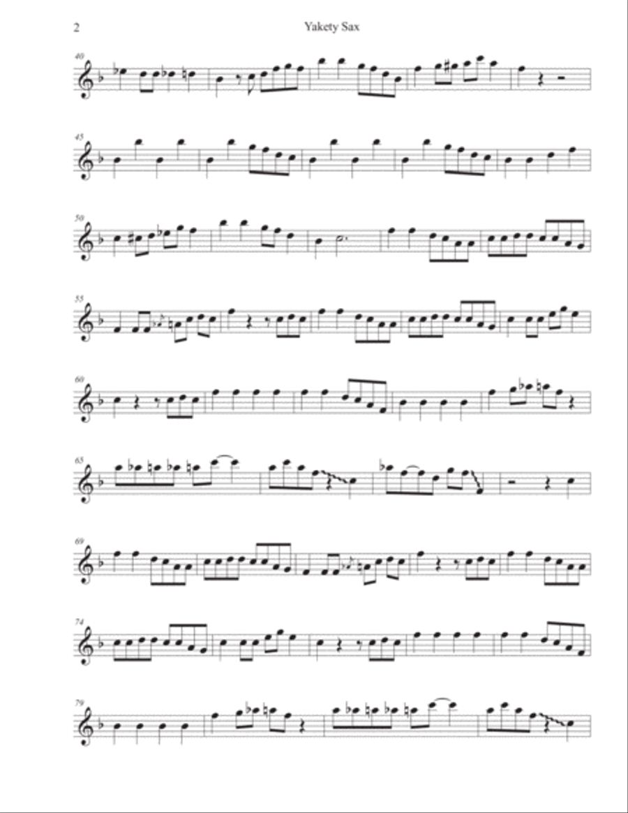 Yakety Sax Yakety Sax Baritone Saxophone scores gallery preview page 2