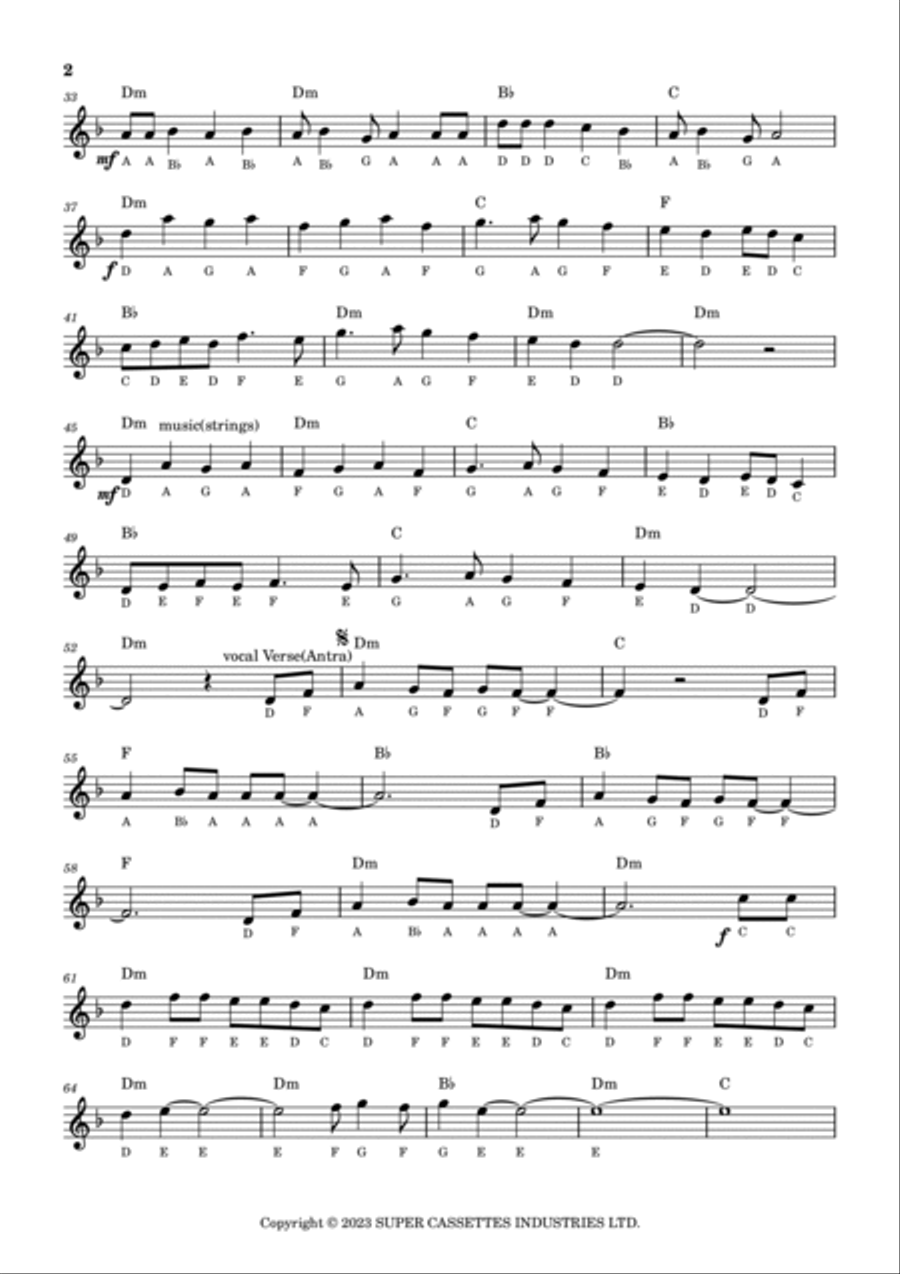 Teri Meri Easy Piano scores gallery preview page 2