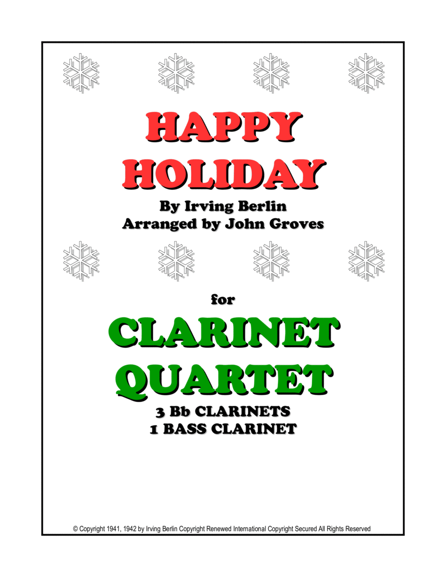 Happy Holiday Clarinet Quartet scores gallery preview page 1