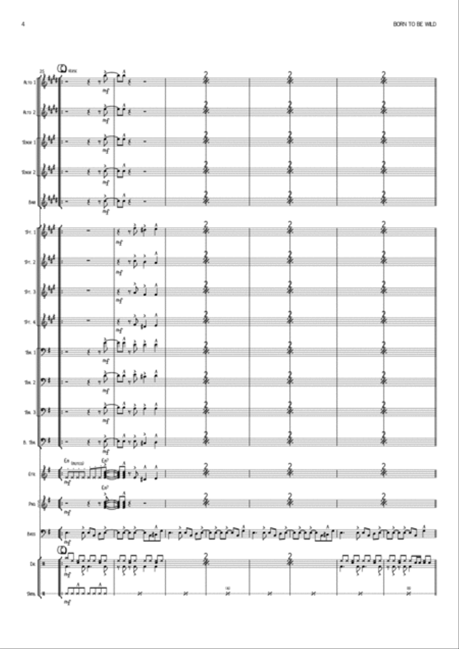Born To Be Wild Saxophone scores gallery preview page 4